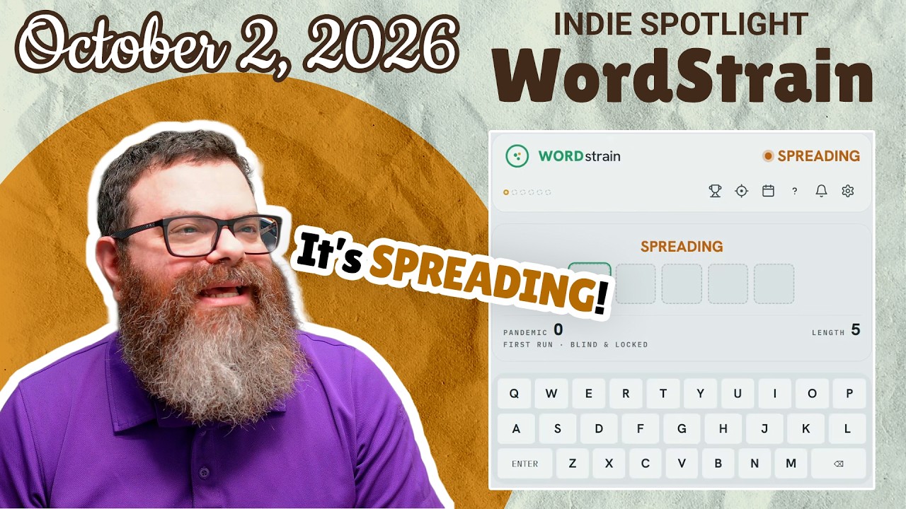 Rangsk playing WordStrain, an Indie Spotlight game.