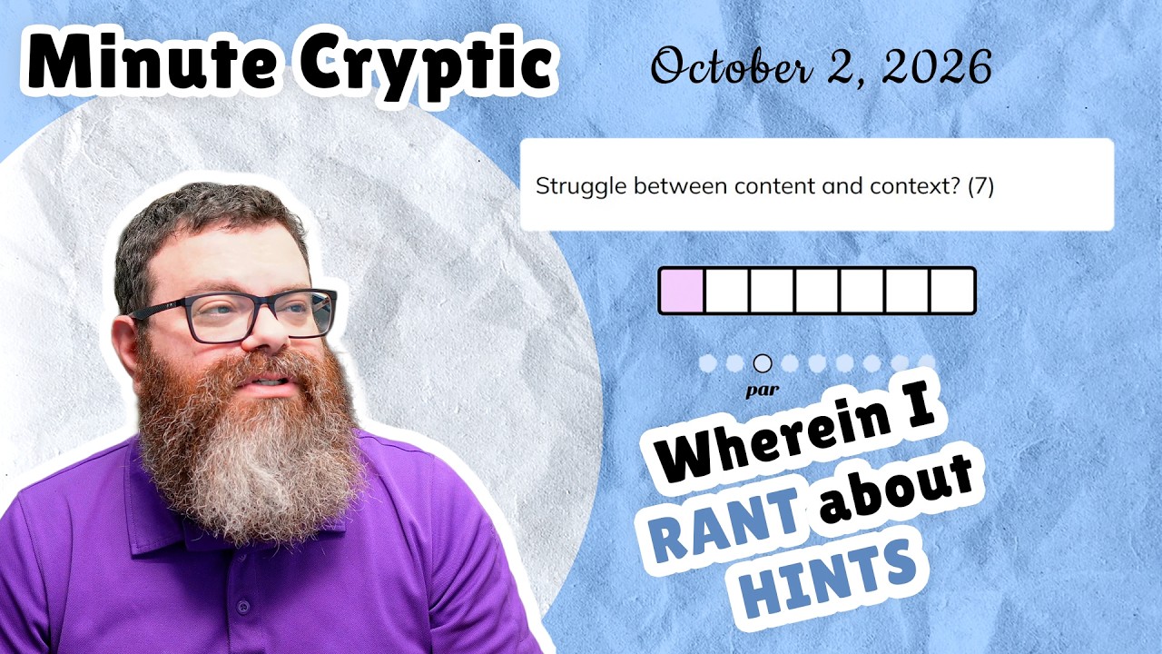 Rangsk beside a Minute Cryptic clue.